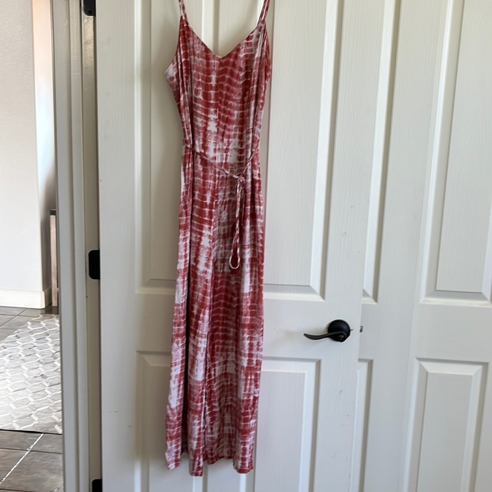 Tie die spaghetti strap cropped jumpsuit